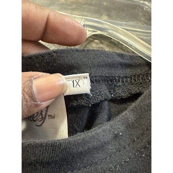 Vintage Audrey Jones Women’s Black Boxy Top Embroidered Cross Side Slit 90s READ - Picture 6 of 11